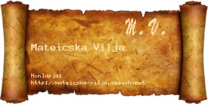 Mateicska Vilja névjegykártya